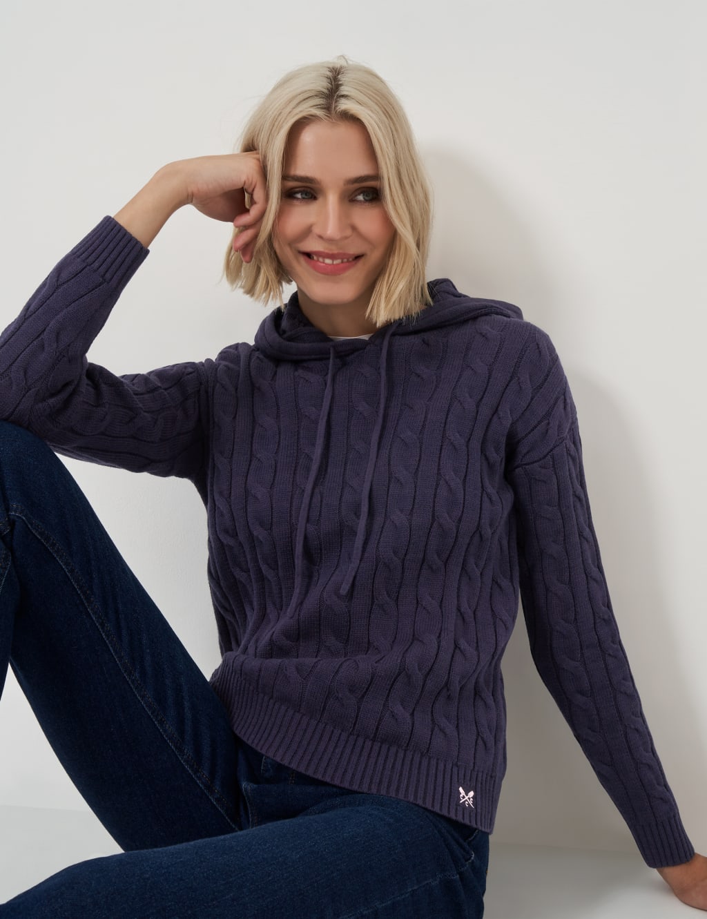 Pure Cotton Cable Knit Hoodie 3 of 5