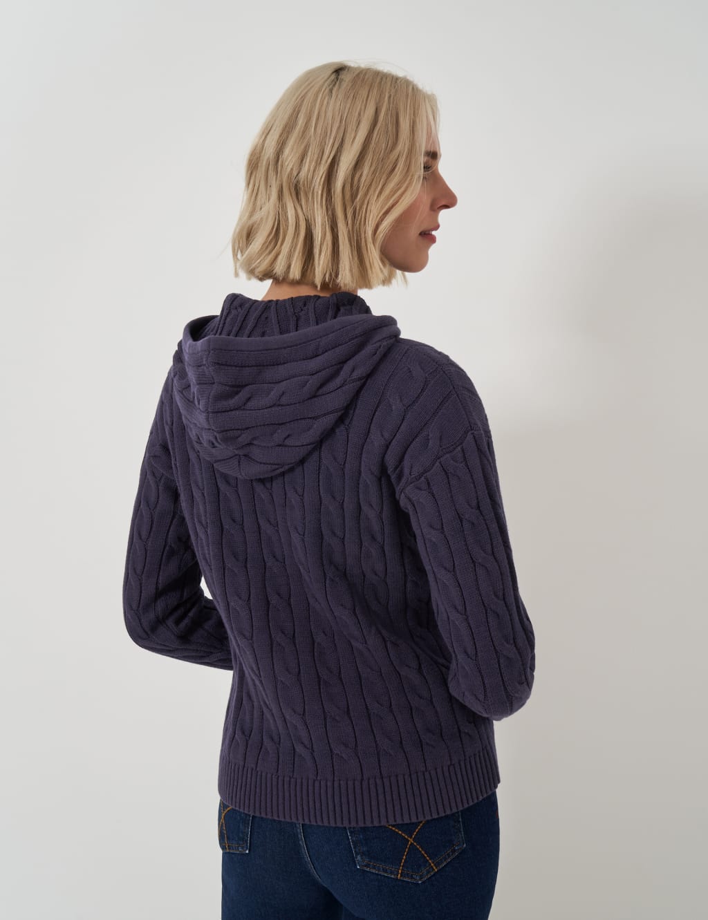 Cotton knit hoodie new arrivals