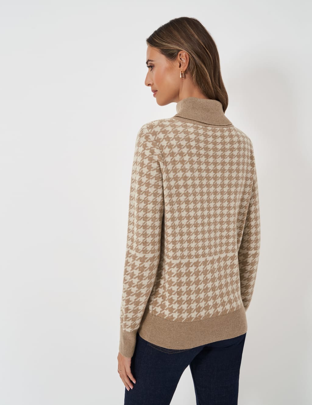 Jill Jumper Bow Highgate Houndstooth Palm Pearl
