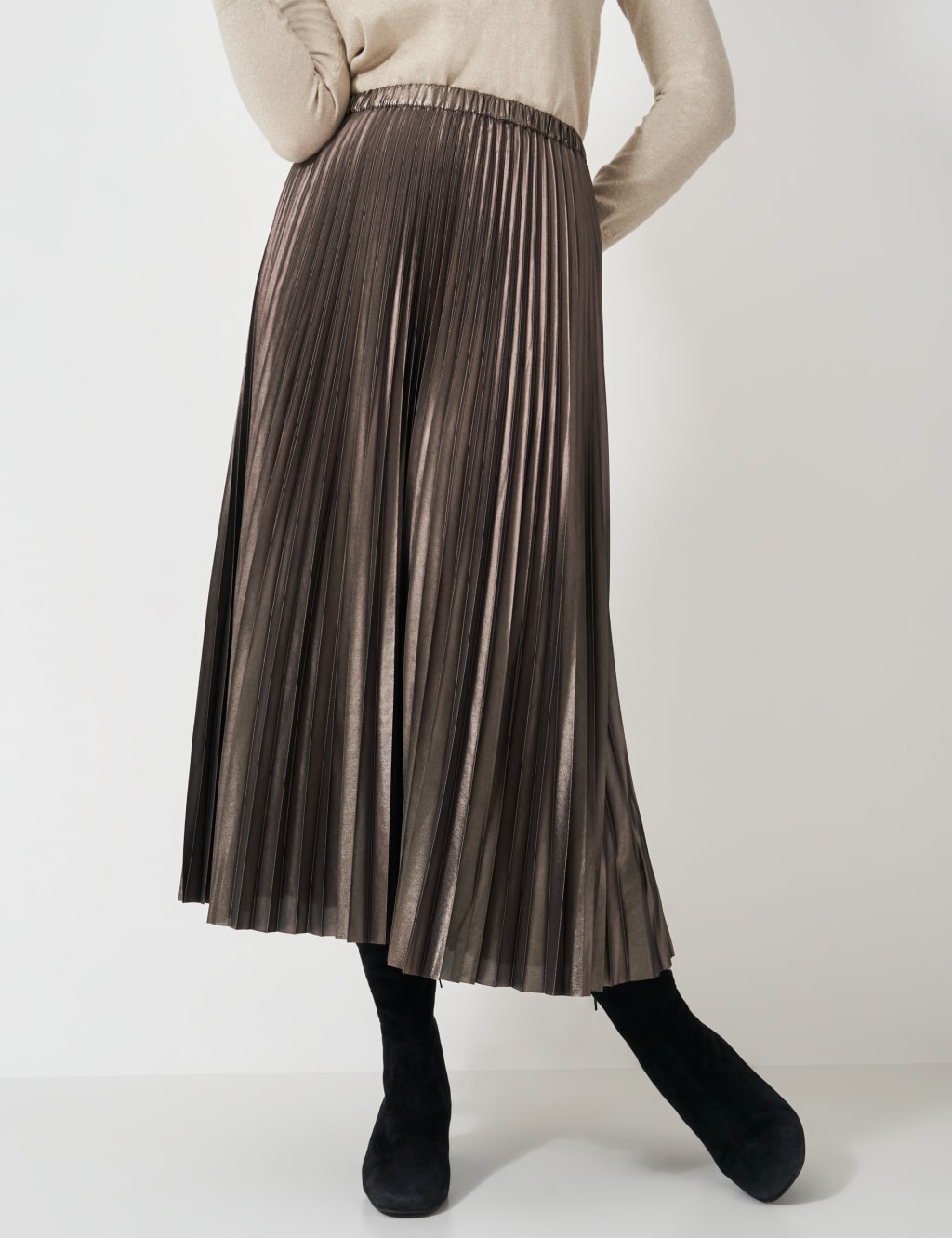 Metallic pleated skirt m&s cheap