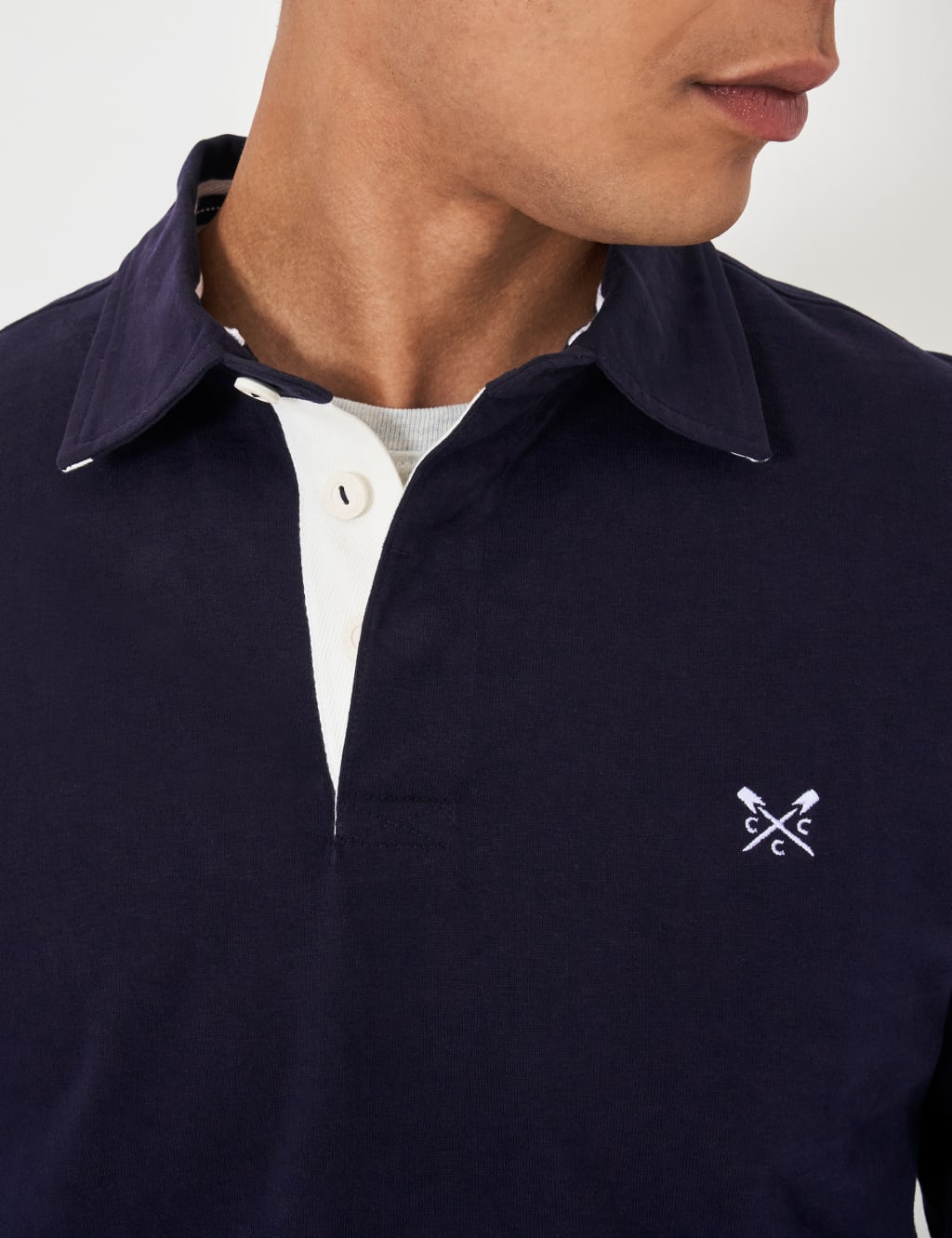 Pure Cotton Tipped Long Sleeve Rugby Shirt 5 of 5