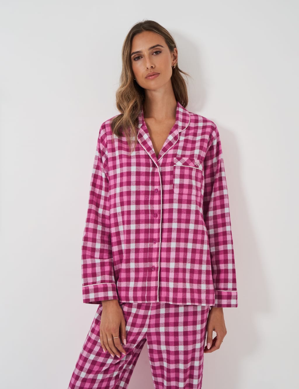 Pure Cotton Checked Pyjama Set 4 of 5