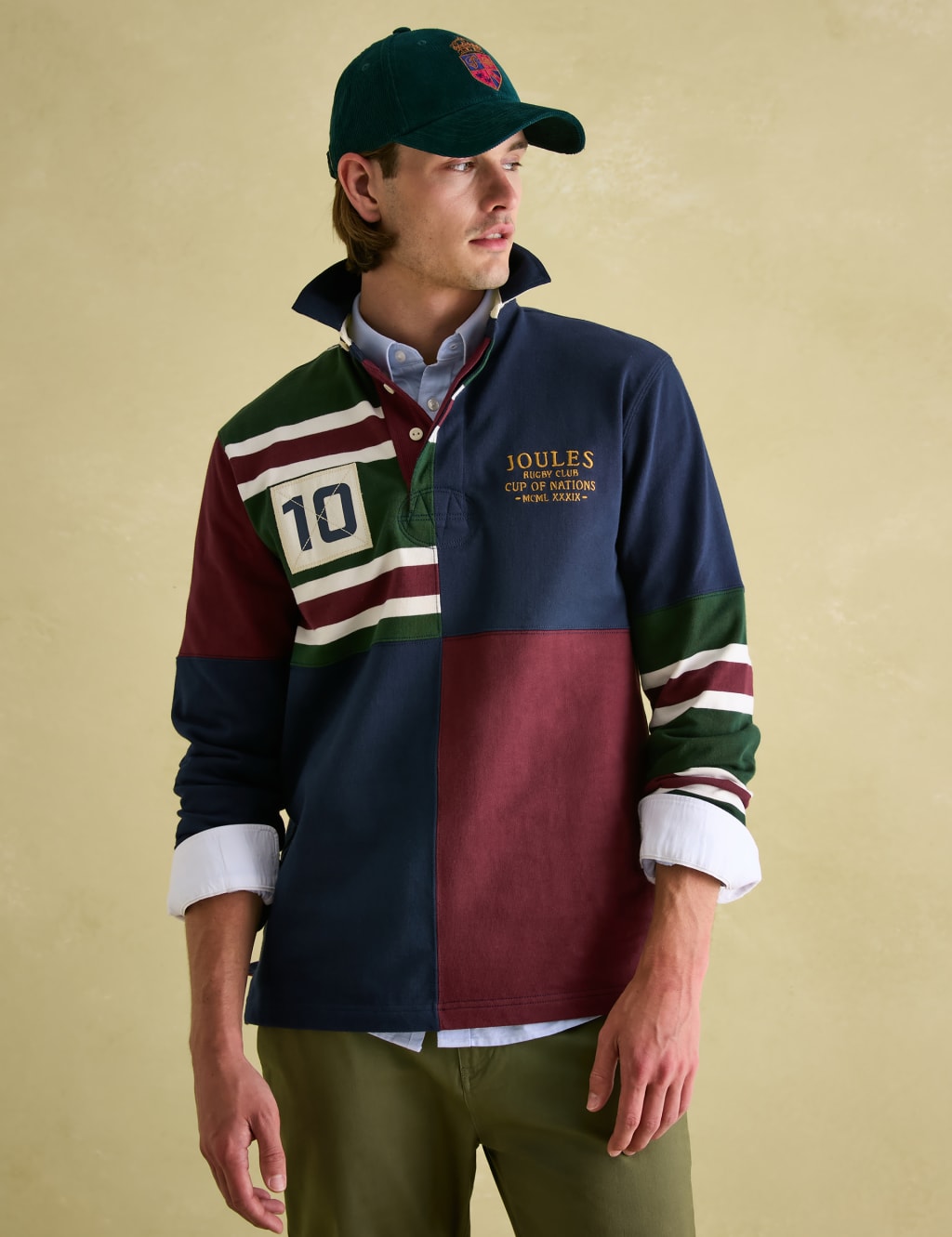 Pure Cotton Colour Block Rugby Shirt Joules M S