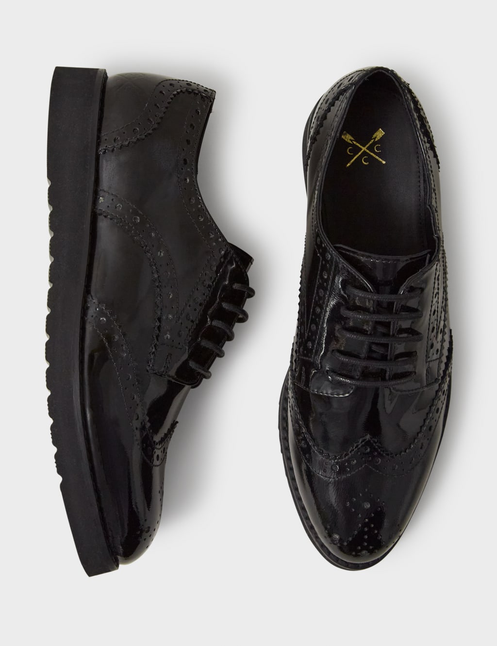 Leather Patent Flatform Brogues 3 of 4