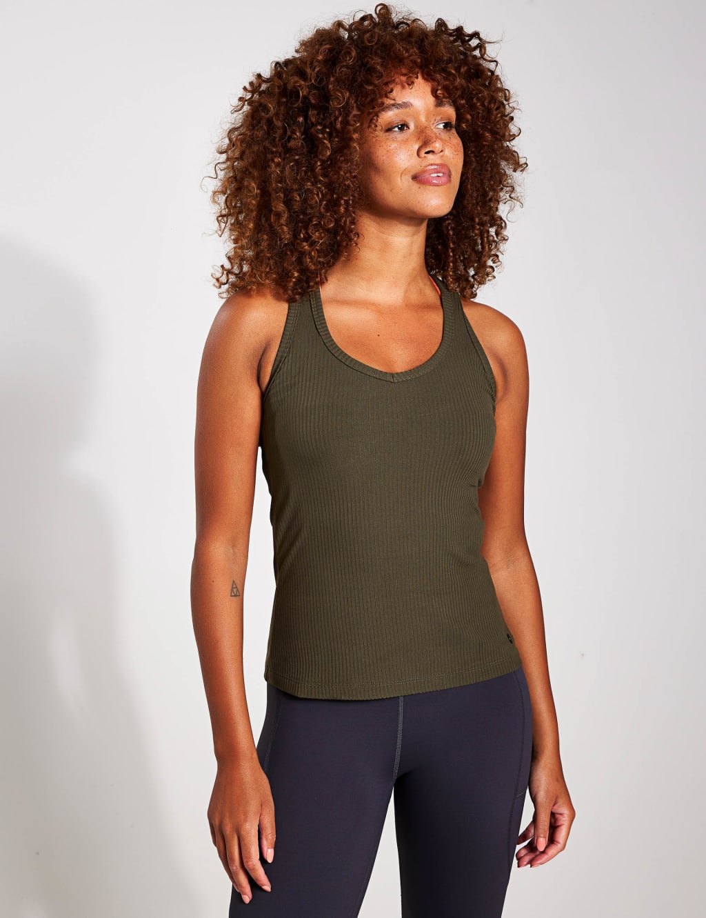 Leera Cotton Rich Rib Scoop Neck Crop Top 1 of 4