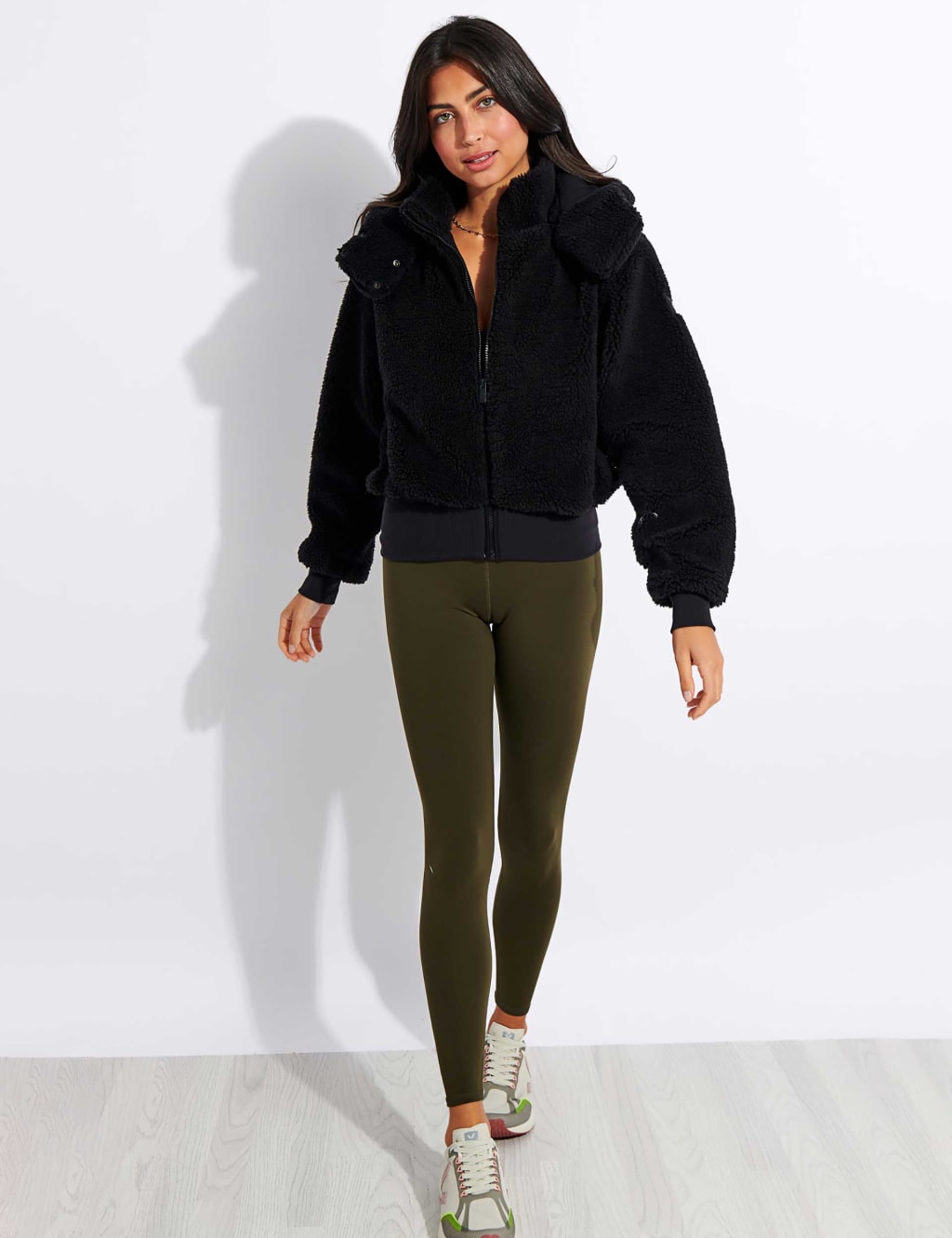 Foxy Teddy Zip Up Hooded Sports Jacket Alo Yoga M S