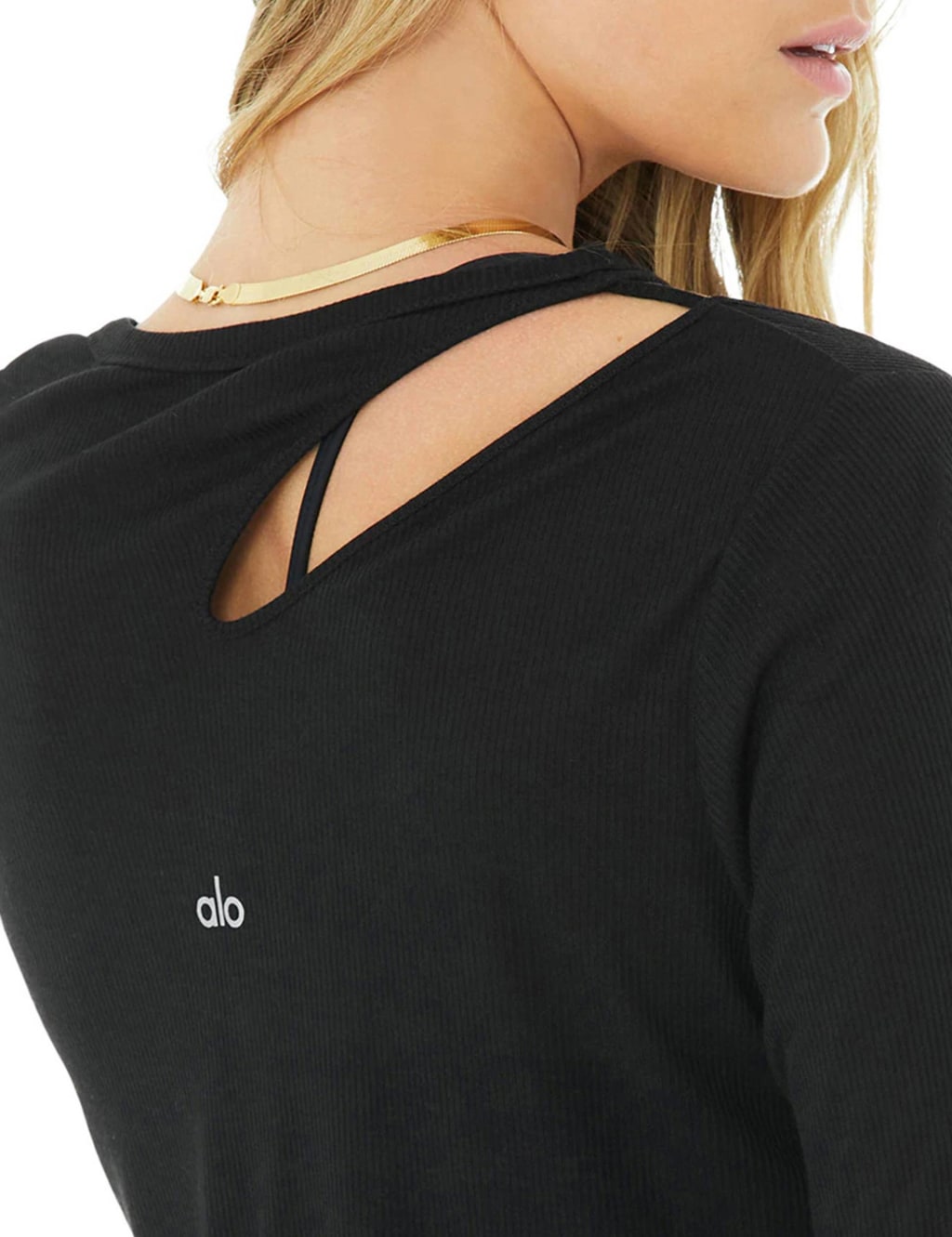 Ribbed Peak Cutout Long Sleeve Top 5 of 6