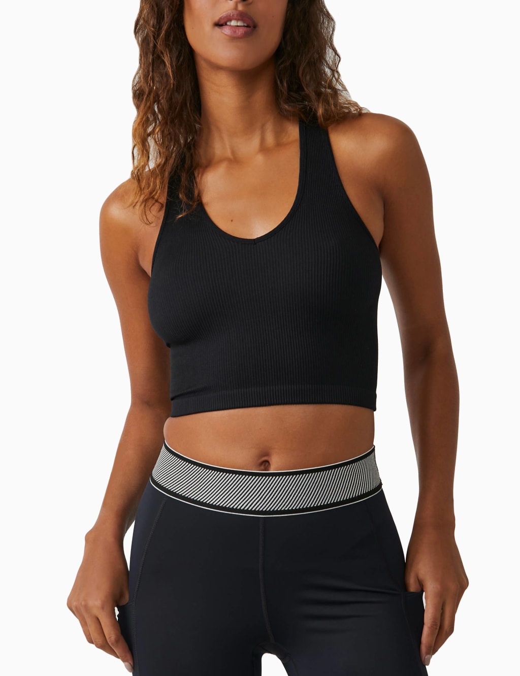 Free Throw Racer Back Longline Crop Top FP Movement M S
