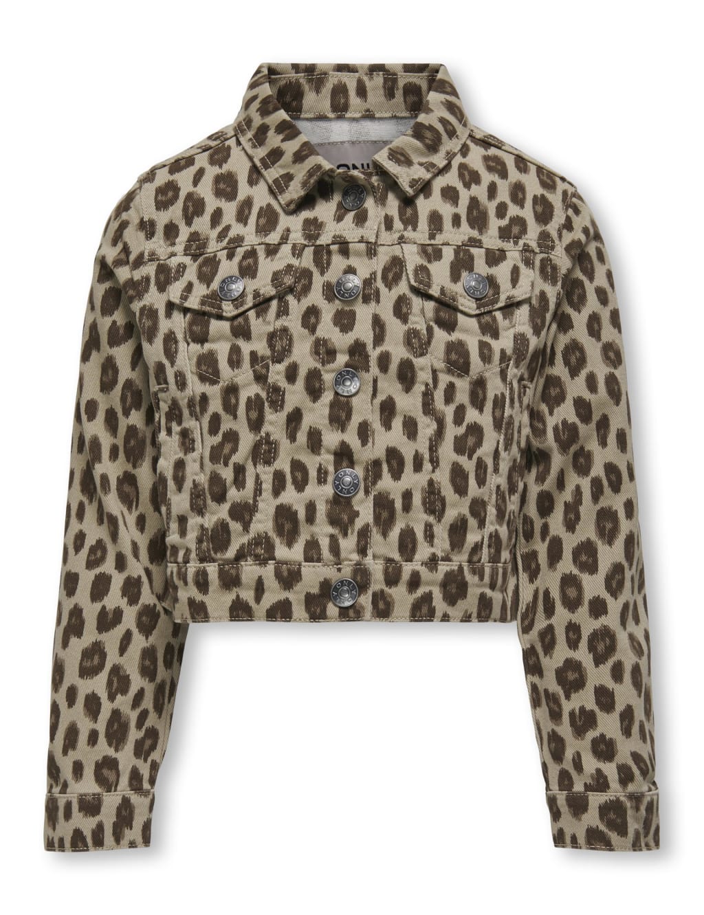 Cheetah print jean jacket top