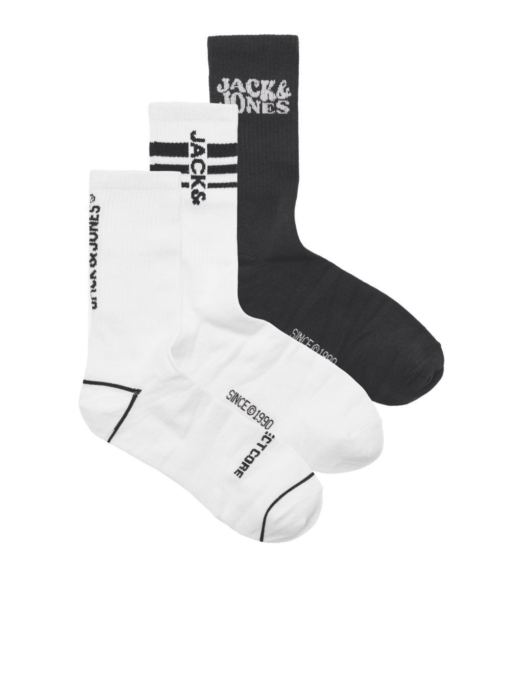 3pk Cotton Rich Sports Socks Gift Box 1 Large 9 Large JACK JONES JUNIOR M S