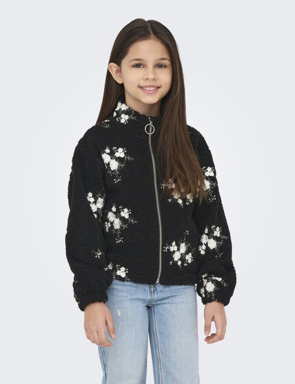 Borg Fleece Embroidered Floral Jacket (7-14 Yrs) 3 of 8