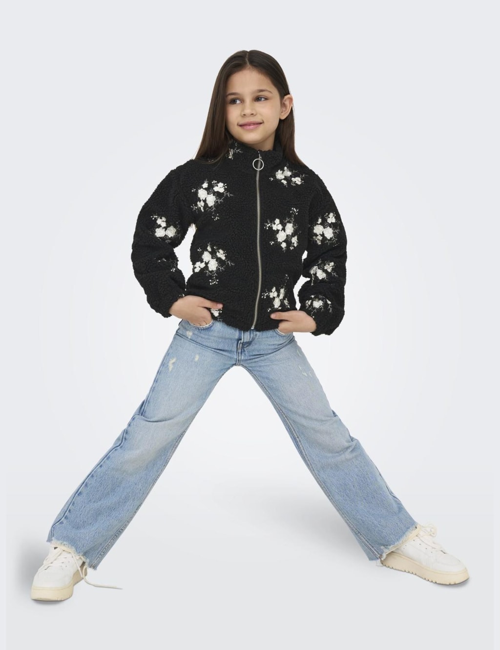 Borg Fleece Embroidered Floral Jacket (7-14 Yrs) 6 of 8