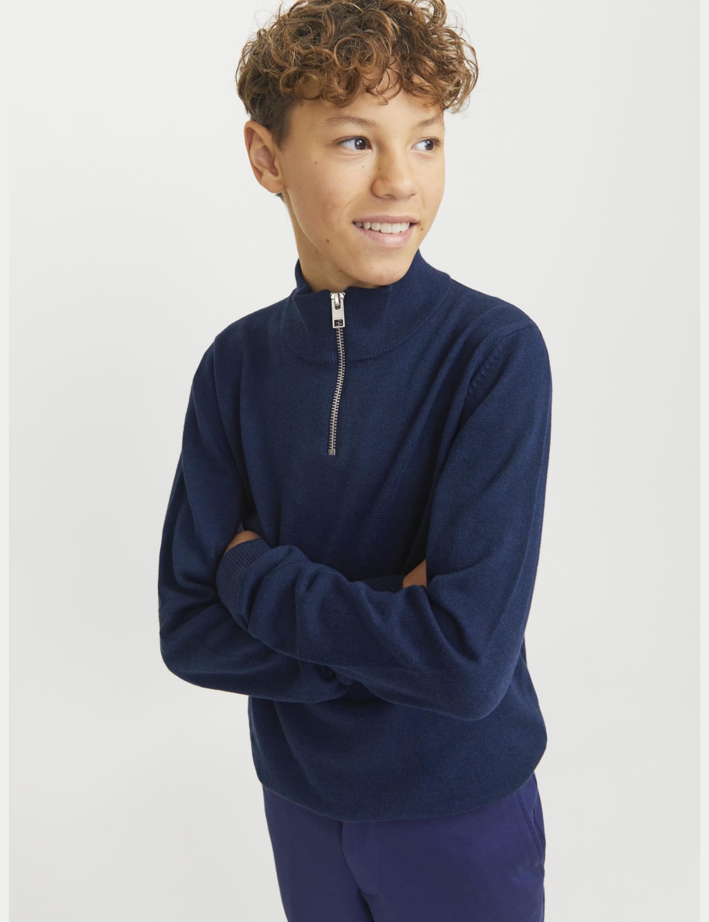 Cotton Rich Half Zip Knitted Sweatshirt (8-16 Yrs) 5 of 7