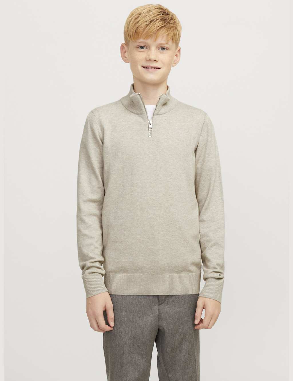 Cotton Rich Half Zip Knitted Sweatshirt (8-16 Yrs) 3 of 7
