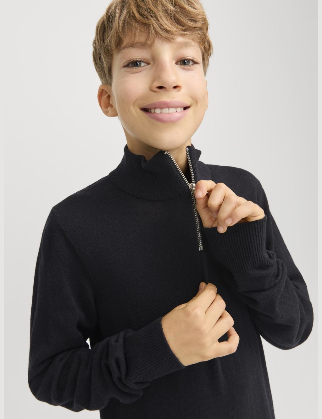 Cotton Rich Half Zip Knitted Sweatshirt (8-16 Yrs) 5 of 7