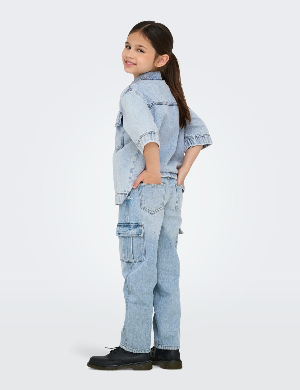 Relaxed Denim Cargo Jeans (8-14 Yrs) 4 of 7