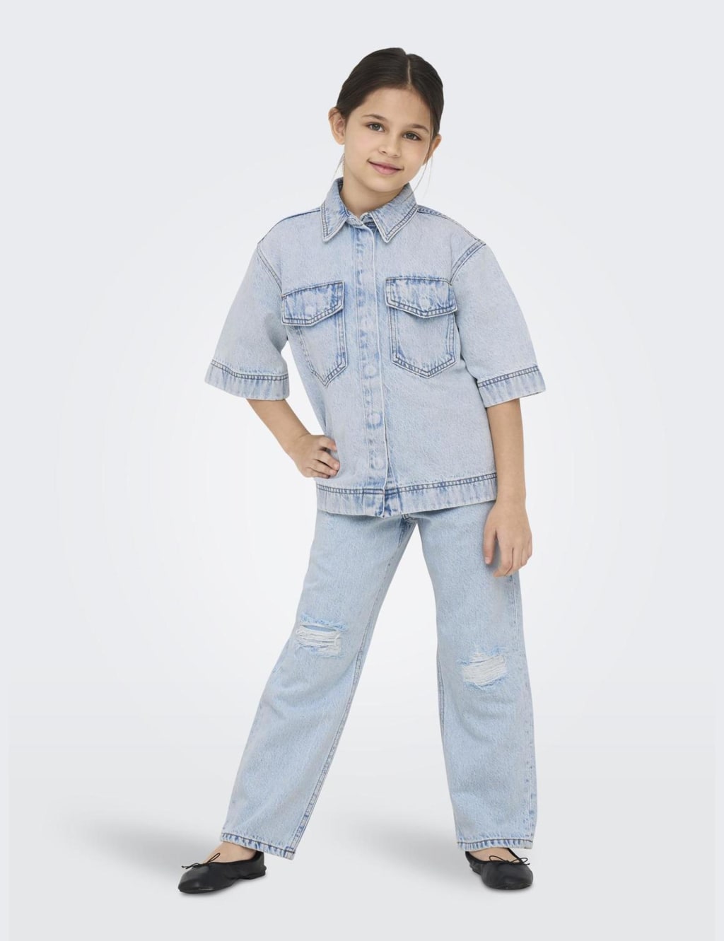 Pure Cotton Denim Denim Oversized Shirt (8-14 Yrs) 3 of 7