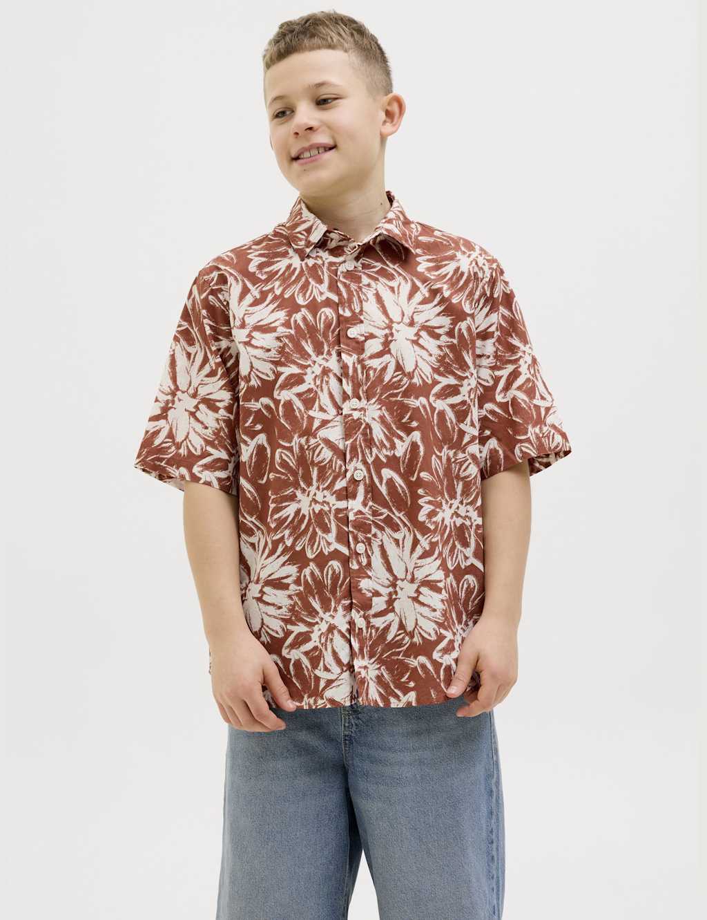 Pure Cotton Patterned Shirt (8-16 Yrs) 1 of 7