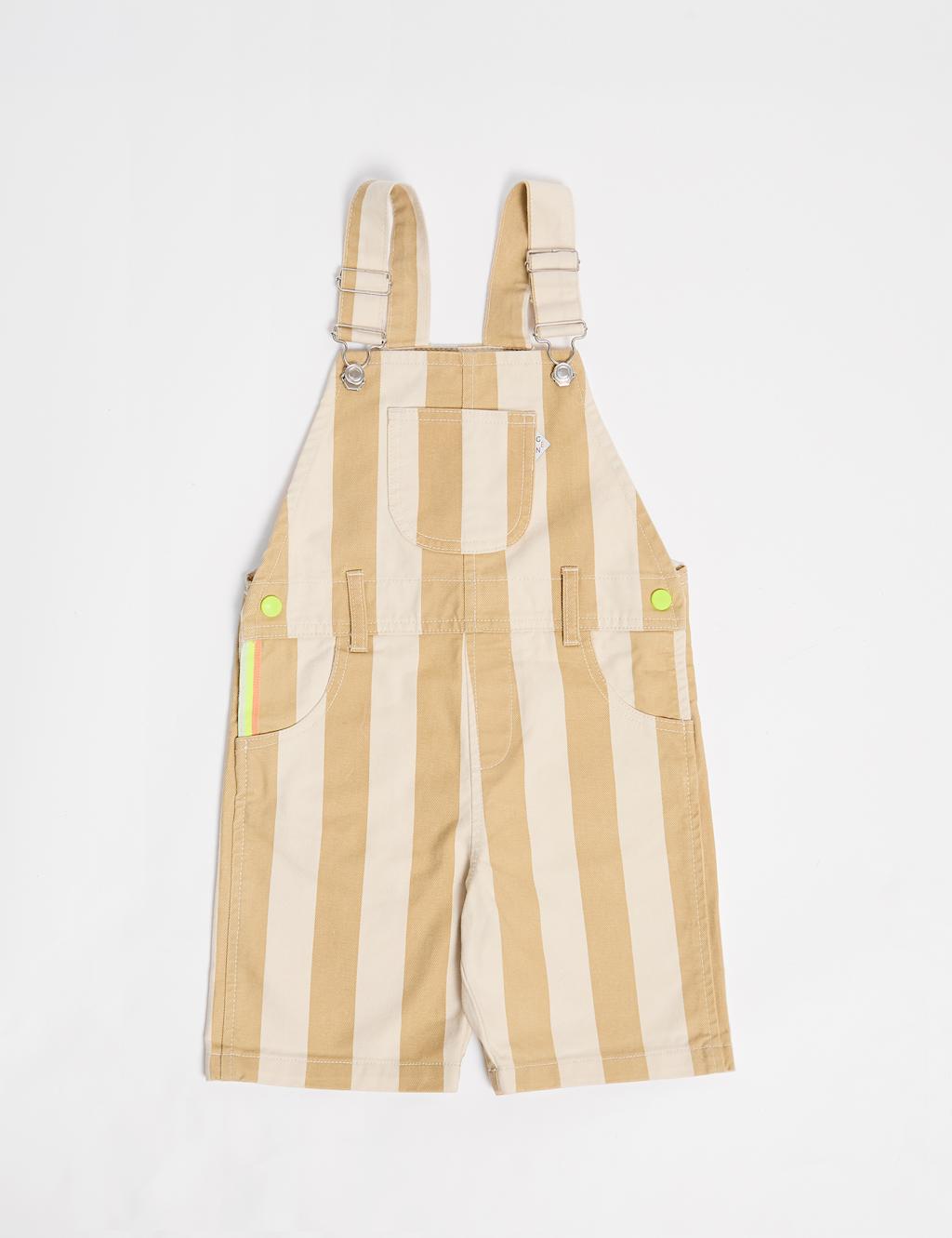Pure Cotton Striped Dungarees (2-8 Yrs) 2 of 5