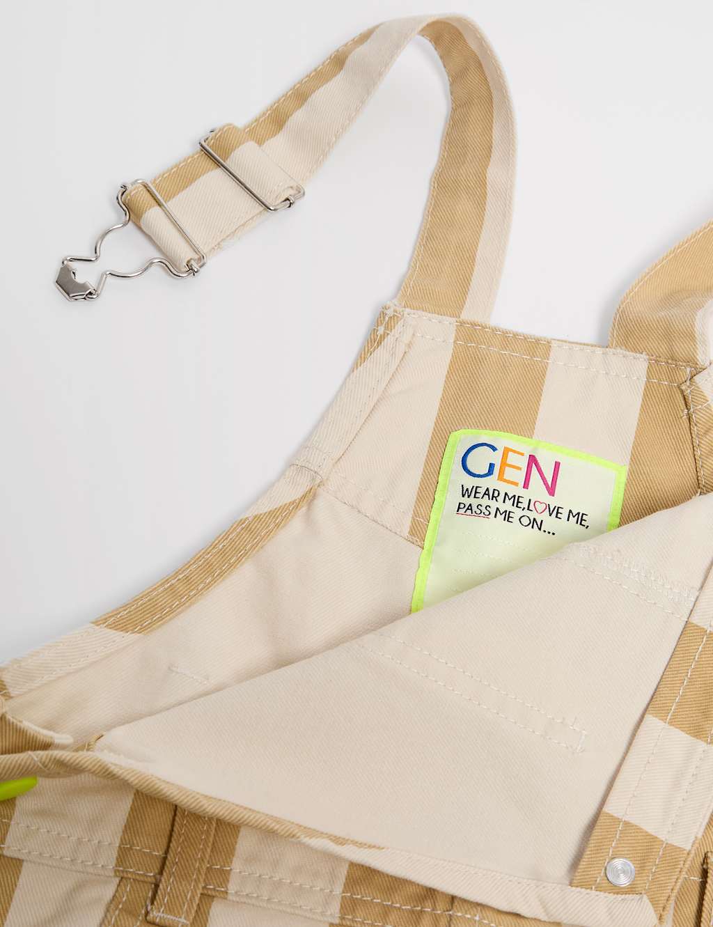 Pure Cotton Striped Dungarees (2-8 Yrs) 5 of 5
