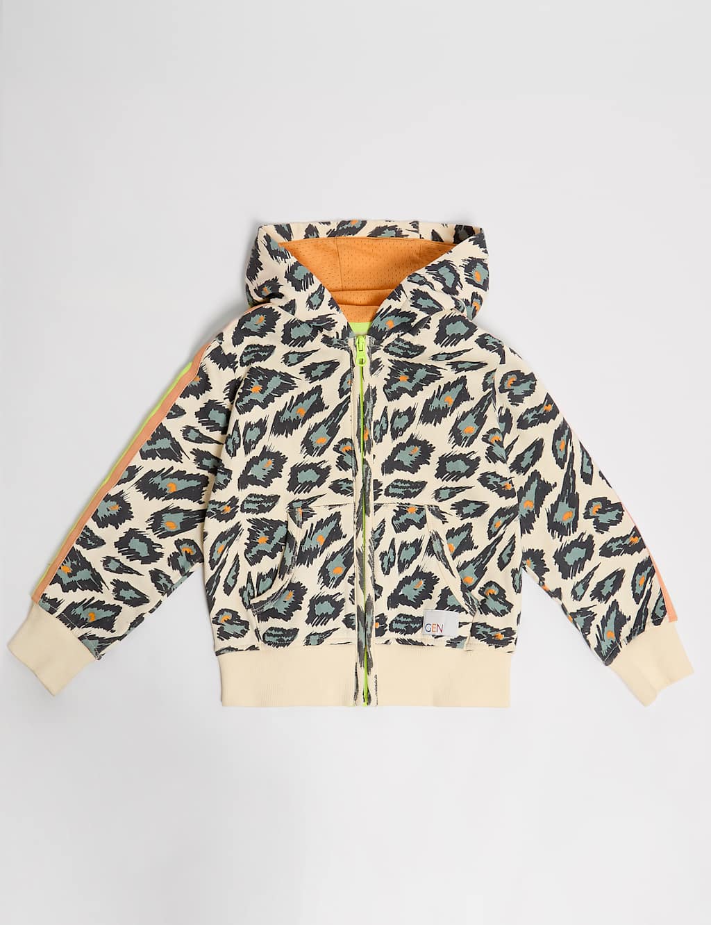 Pure Cotton Printed Oversized Zip Hoodie (2-8 Yrs) 2 of 5