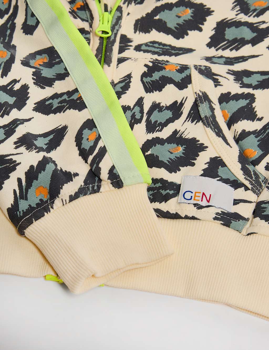 Pure Cotton Printed Oversized Zip Hoodie (2-8 Yrs) 3 of 5