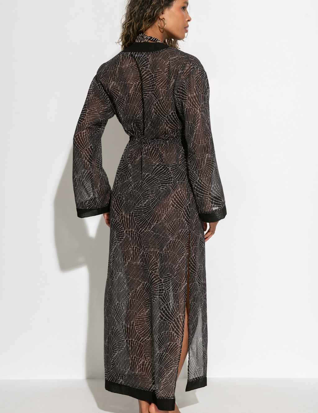 Floral Maxi Kimono Beach Dress 3 of 8