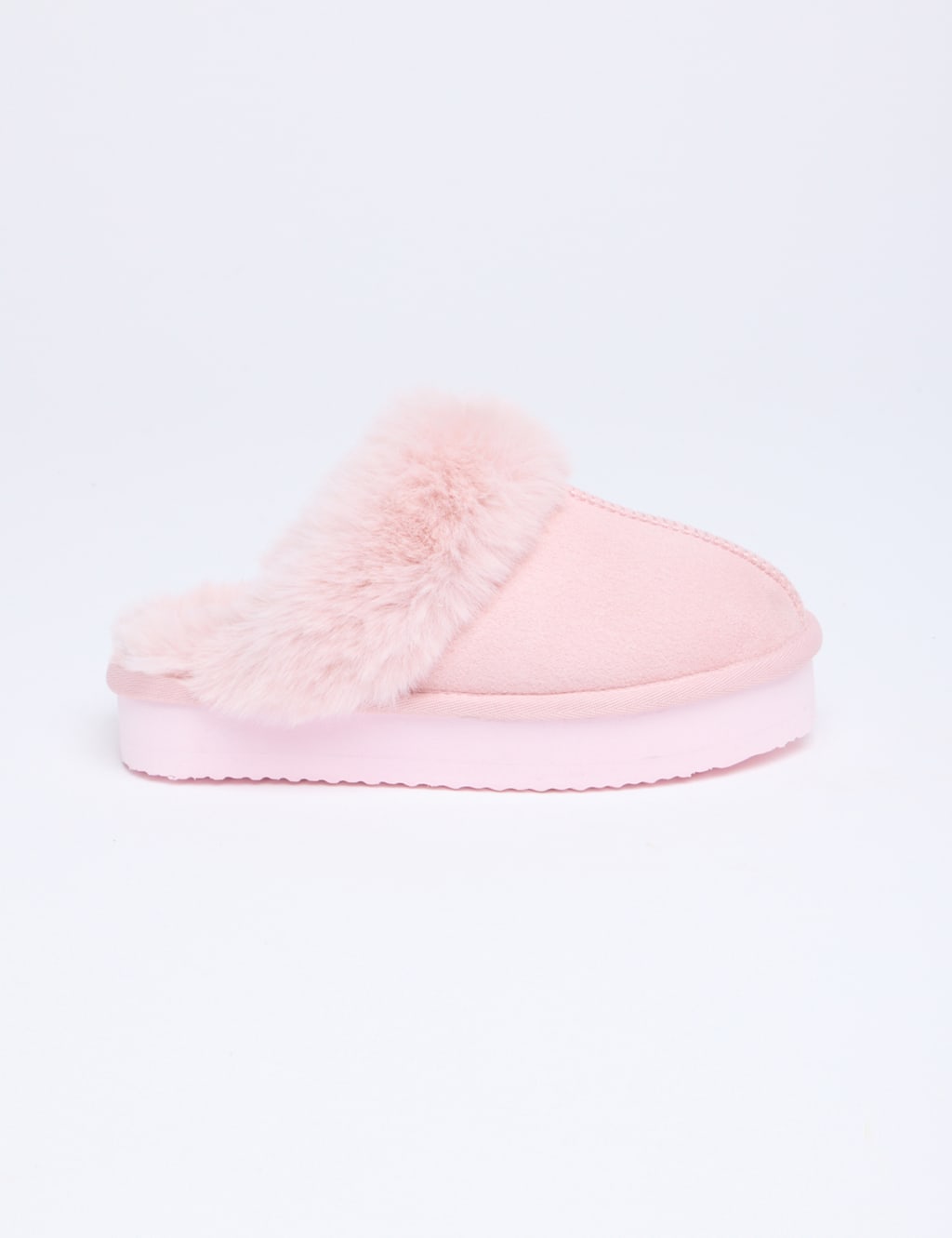 Faux Fur Lined Platform Mule Slippers 2 of 5