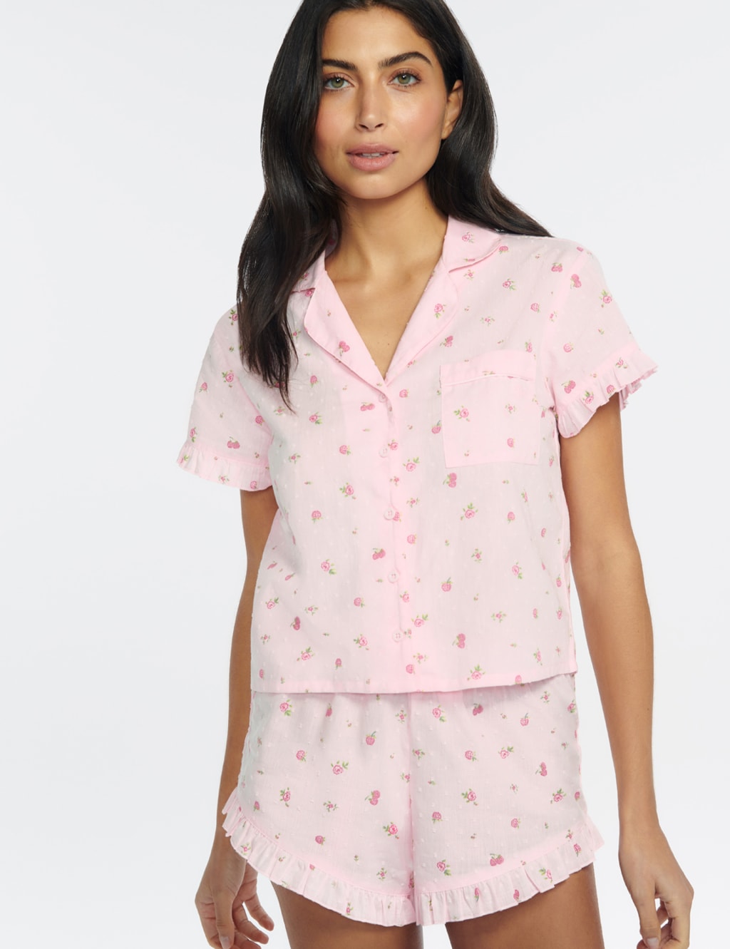 Pure Cotton Floral Revere Shortie Set 2 of 4
