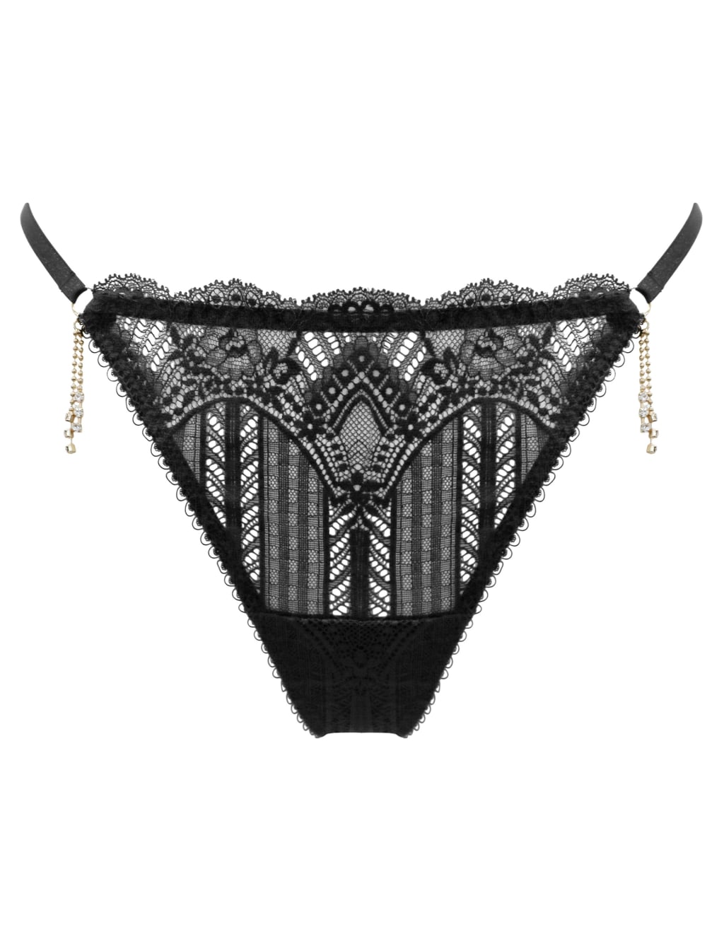 India Demilicious Linear Lace Thong 2 of 8
