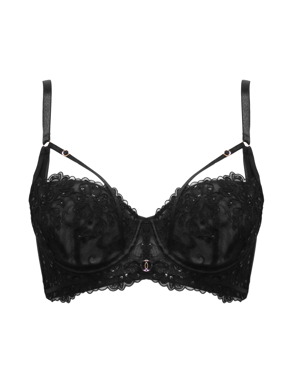 Intense Sequin Lace Wired Balcony Bra B-G 2 of 6
