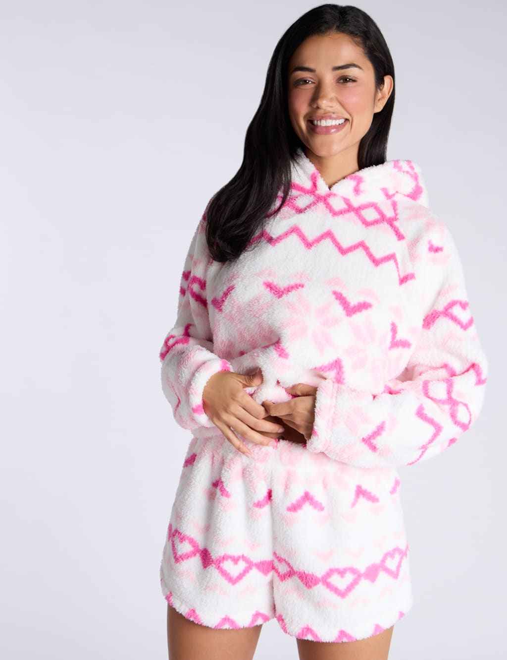 Borg Fair Isle Heart Print Lounge Set Boux Avenue M S