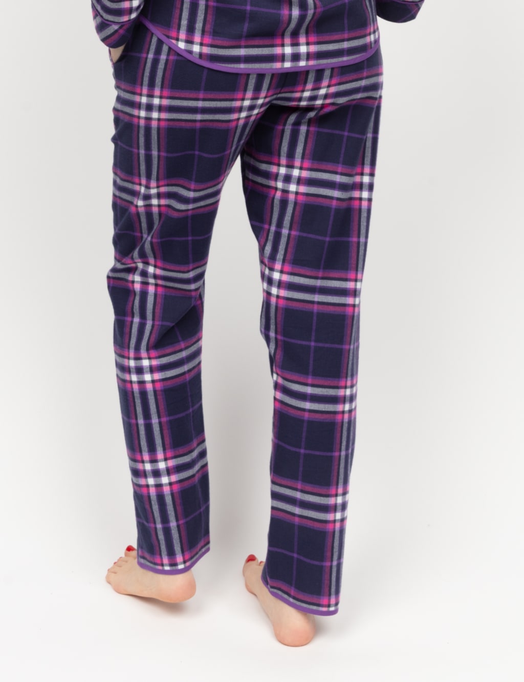 Pure Cotton Checked Pyjama Bottoms Cyberjammies M S