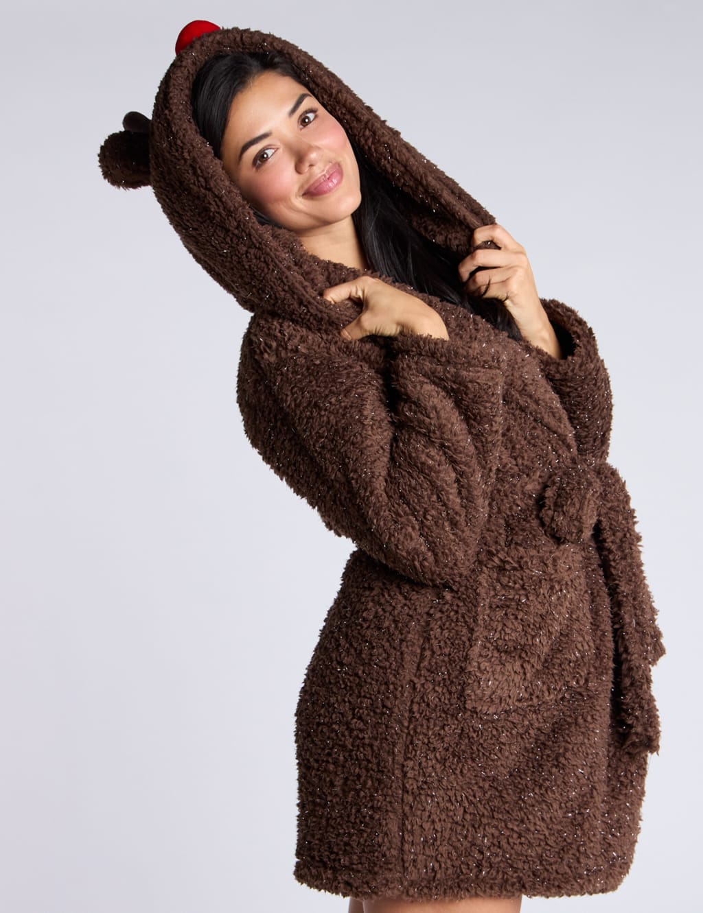 Christmas Reindeer Borg Robe Boux Avenue M S