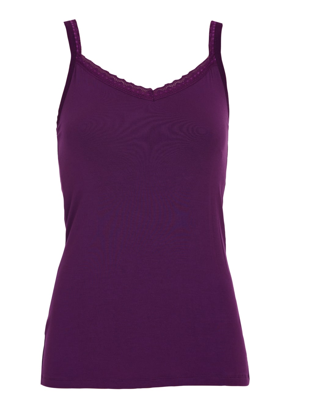 Modal Rich Lace Trim Hidden Support Cami Top Cyberjammies M S