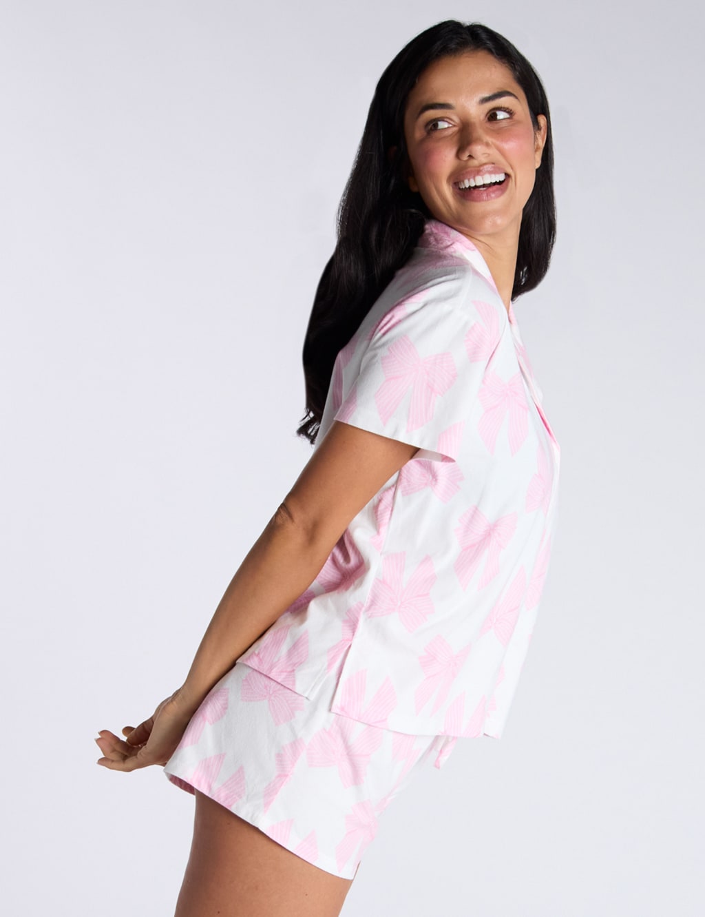 Fleece Bow Print Shortie Pyjamas In A Bag Boux Avenue M S