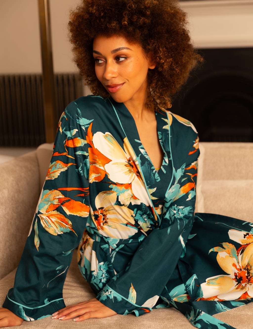 Floral dressing gown on sale