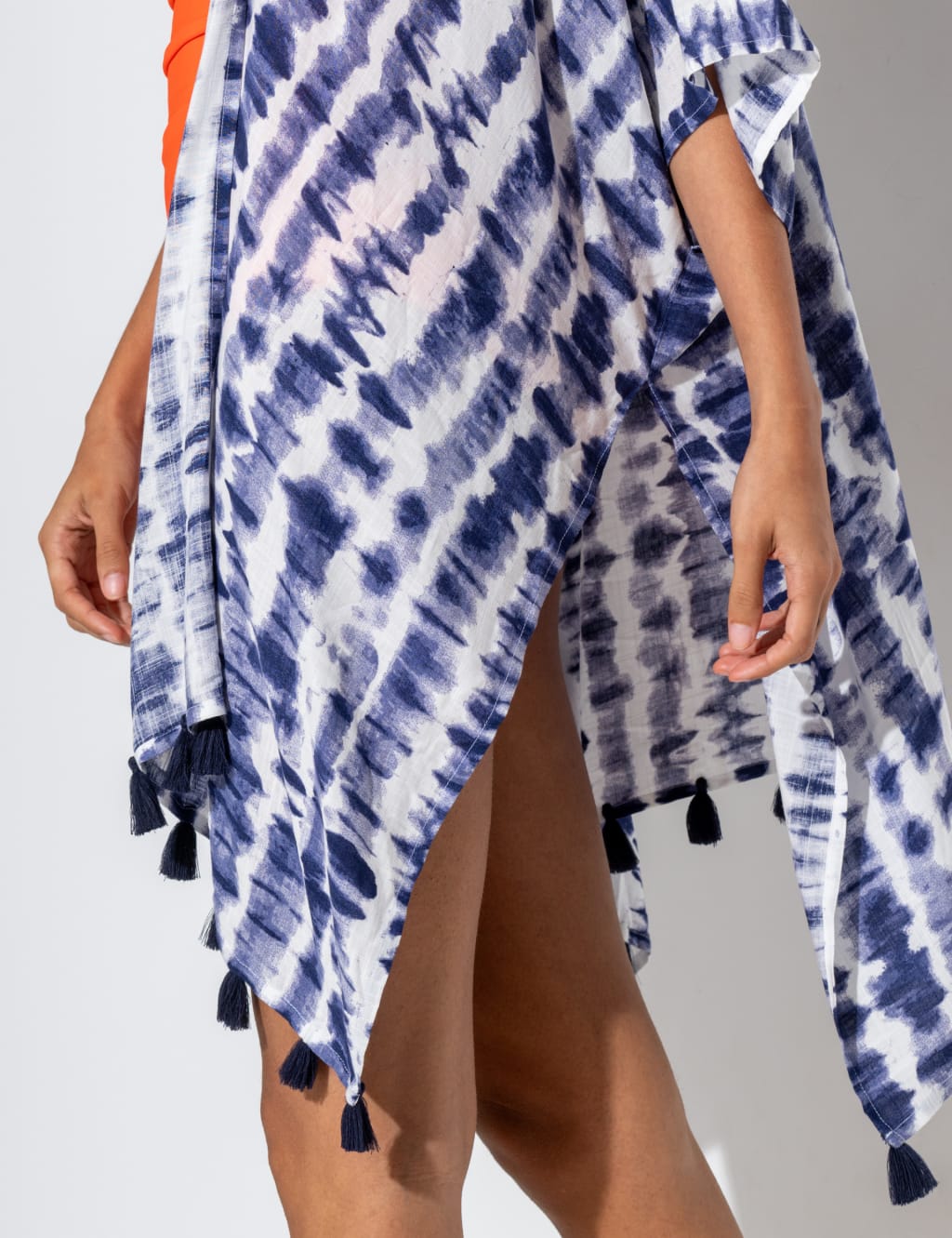 Tie Dye Tassel Mini Kimono Beach Dress 7 of 8