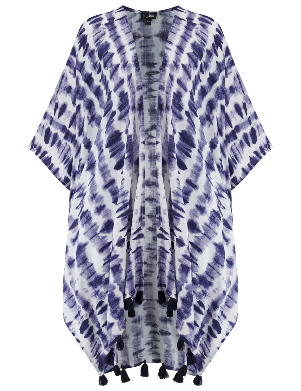 Tie Dye Tassel Mini Kimono Beach Dress 2 of 8