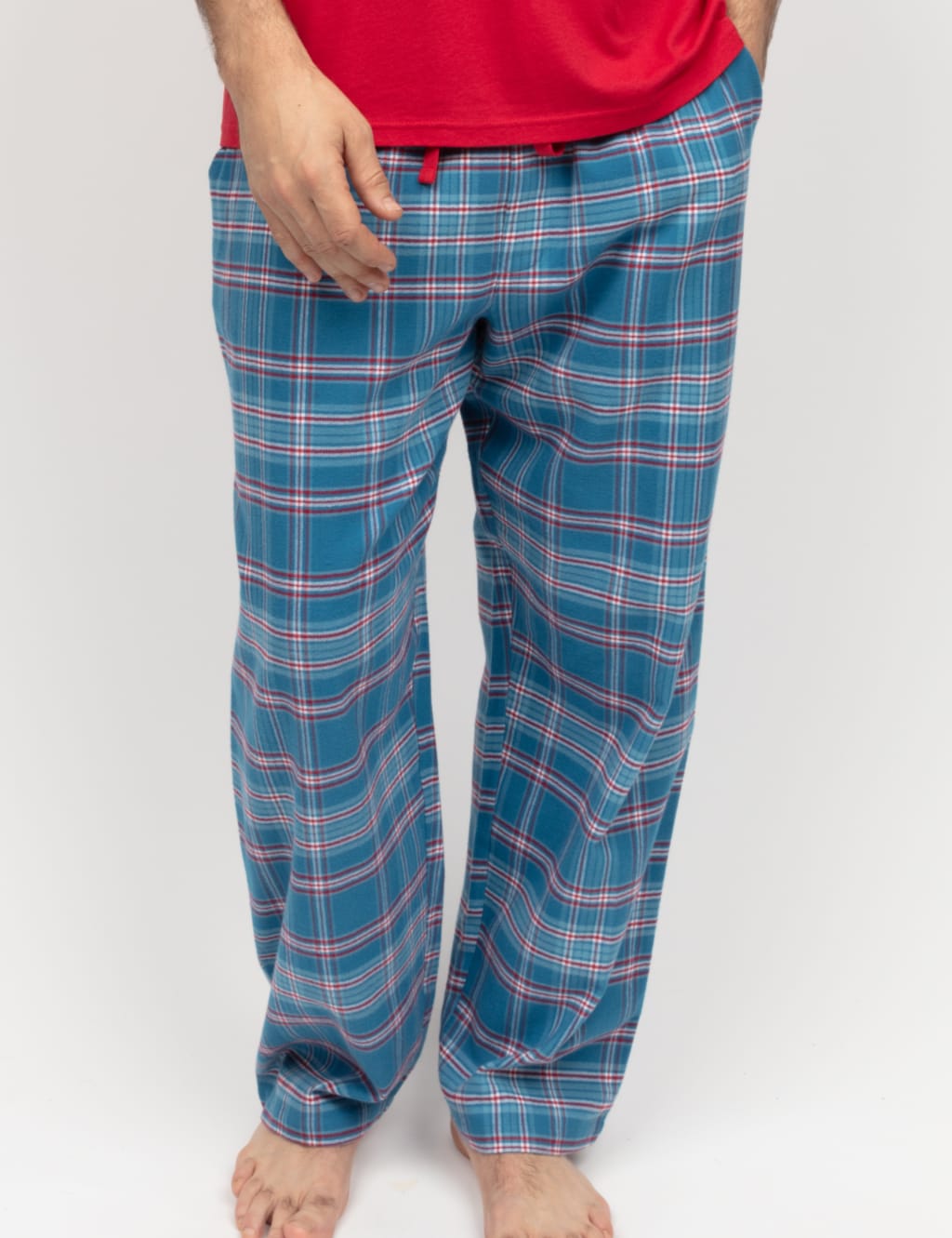 Mens Family Pure Cotton Checked Pyjama Bottoms Cyberjammies M S