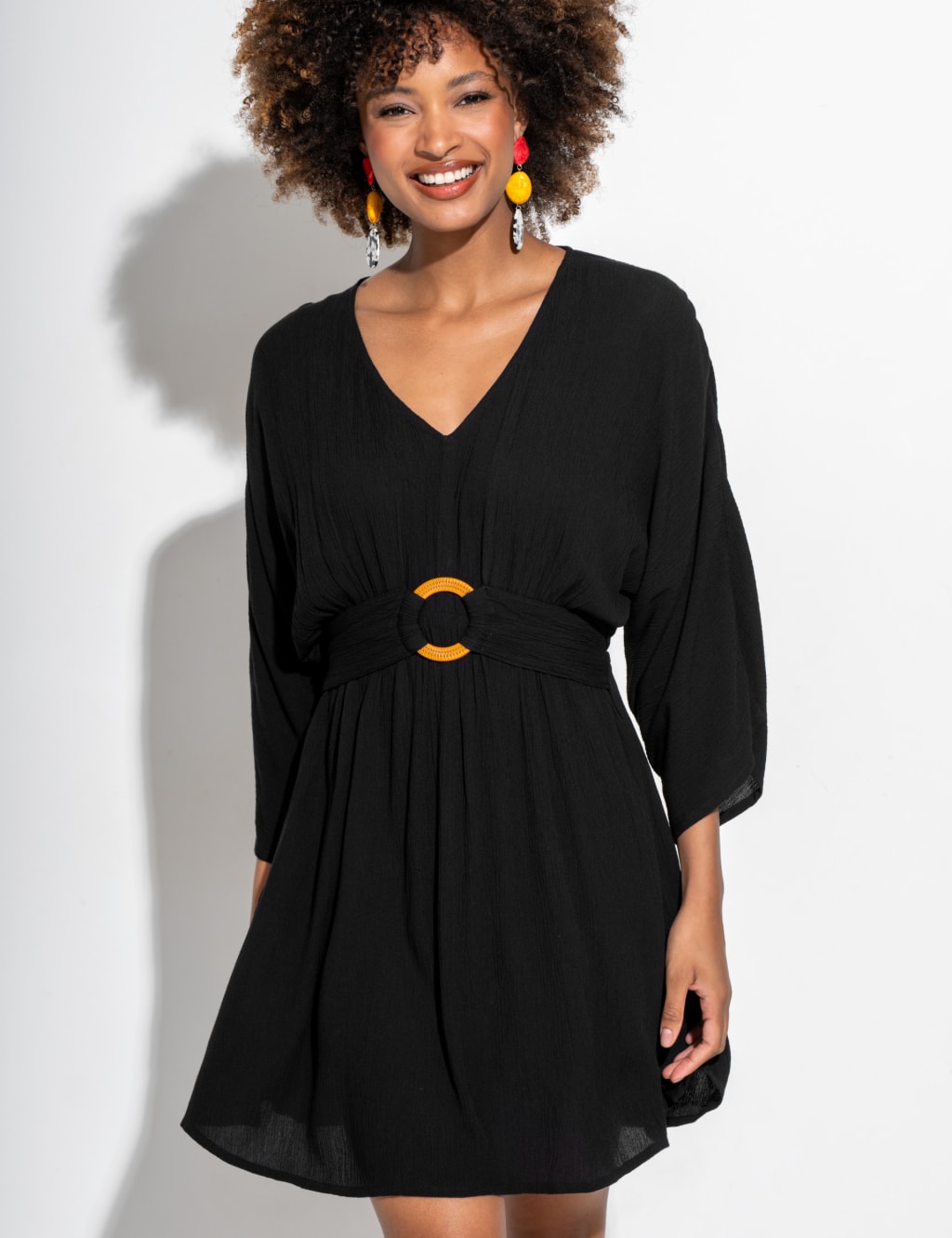 Crinkle V-Neck Beach Cover Up Kaftan 7 of 7