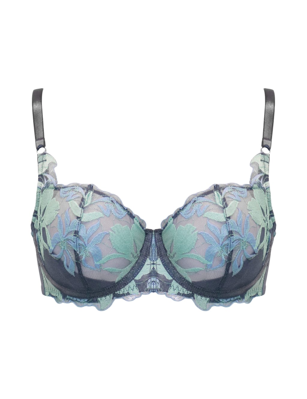 Mesh Embroidered Wired Full Cup Bra 2 of 9