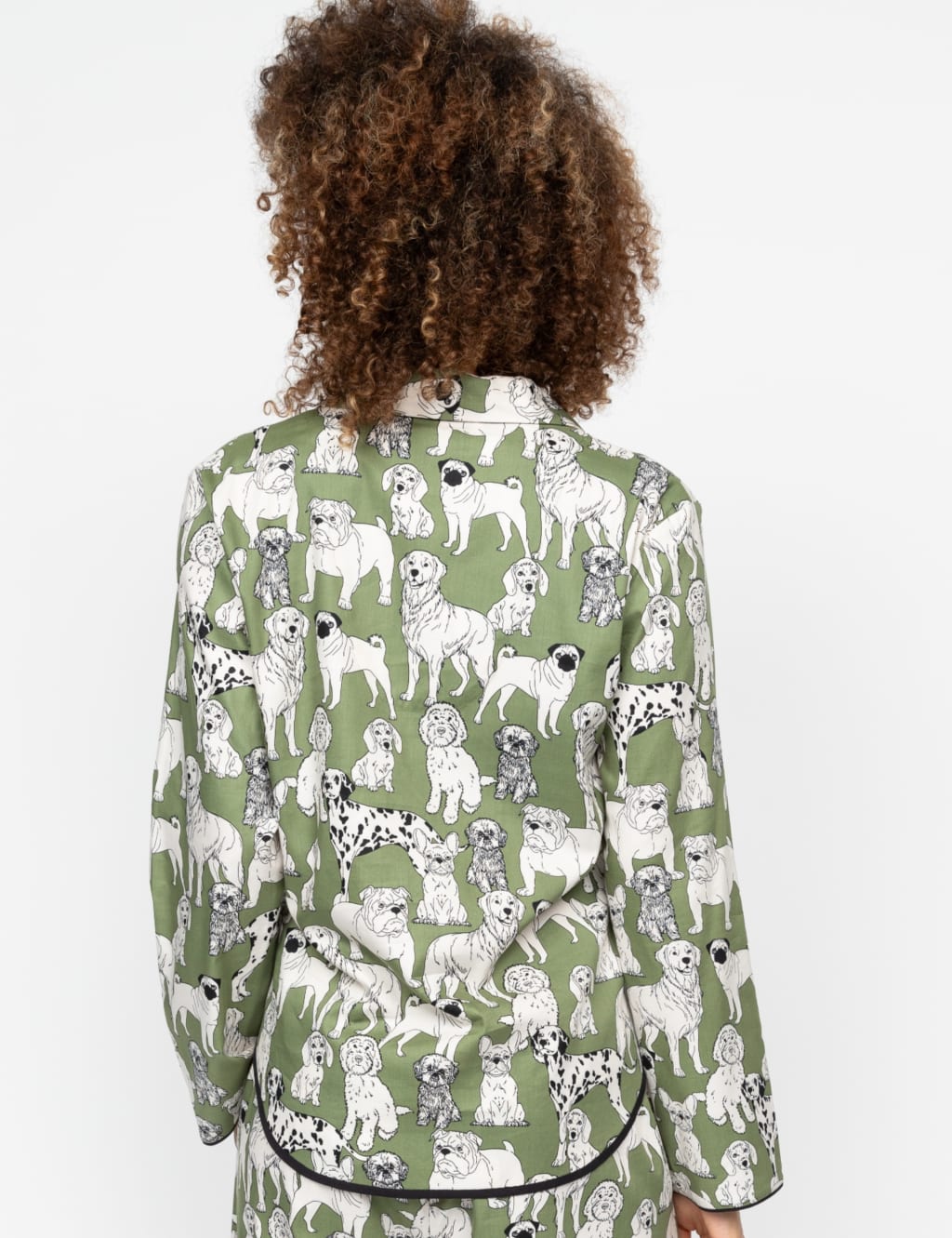 Cotton Modal Dog Print Pyjama Top 4 of 4