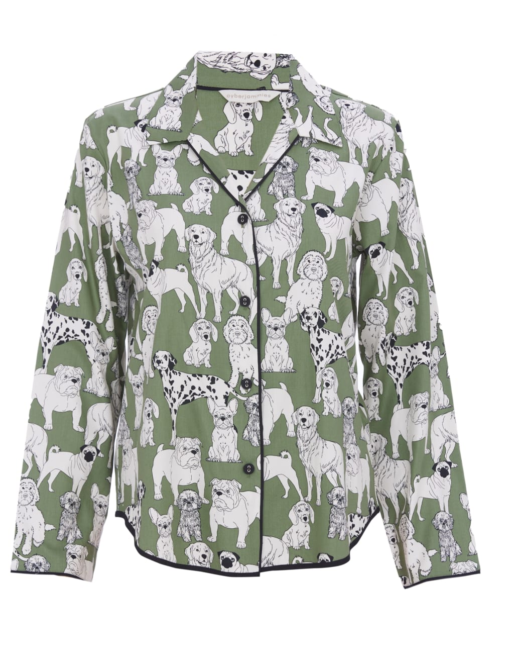 Cotton Modal Dog Print Pyjama Top 2 of 4