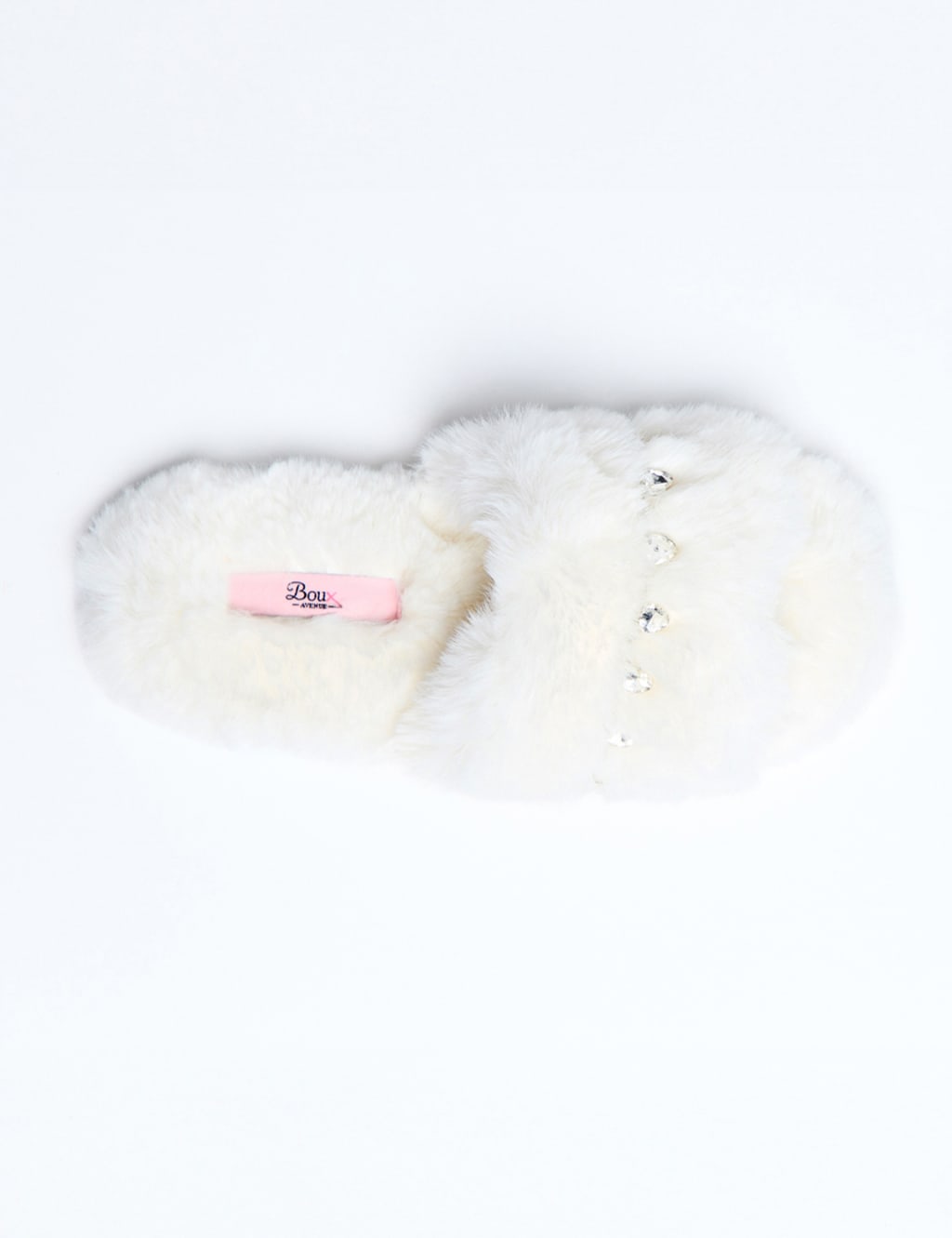 Faux Fur Embellished Flat Sliders 3 of 6