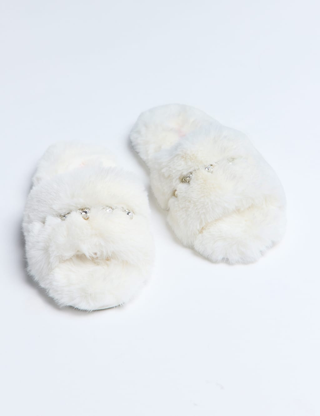 Faux Fur Embellished Flat Sliders 4 of 6