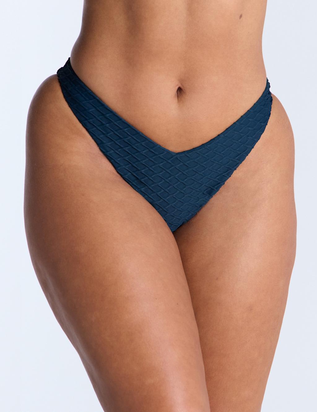 Marguerite Textured Brazilian Bikini Bottoms 2 of 4