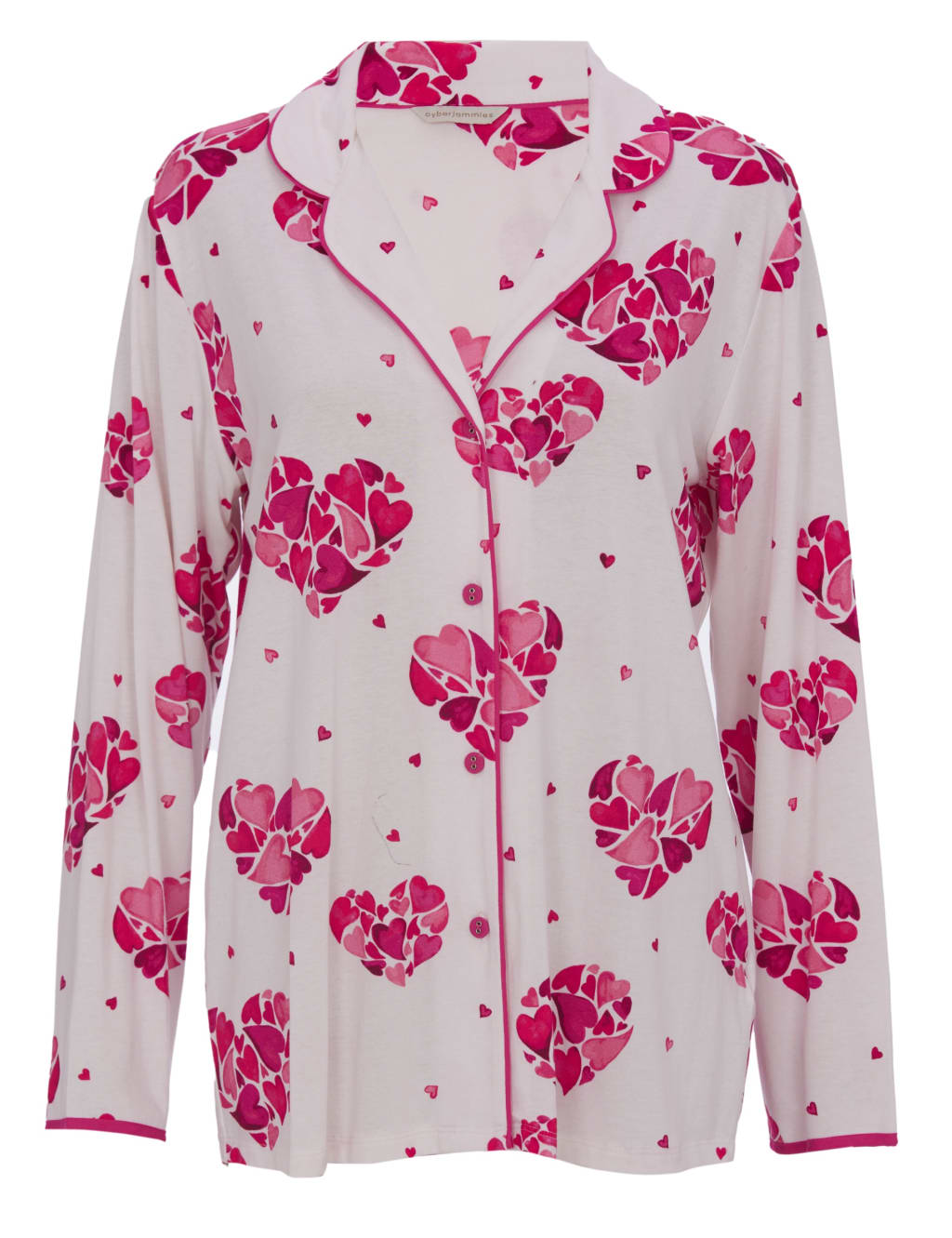 Jersey Heart Print Revere Pyjama Top 2 of 4