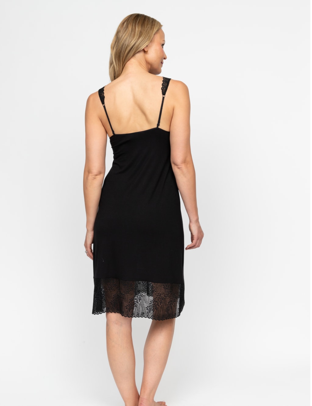 Jersey Lace Trim Strappy Chemise 2 of 2