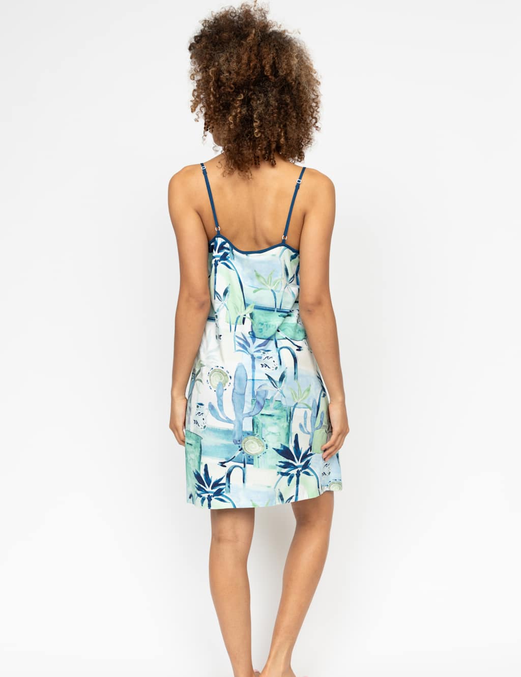 Cotton Blend Watercolour Print Chemise 4 of 4